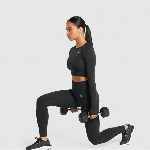 GYMSHARK VITAL SEAMLESS 2.0 LEGGINGS Size Black NWT IN PKG - Picture 5 of 9